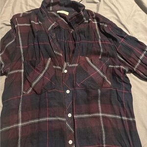 Thread & Supply Women's Plaid Blouse - Black and Red